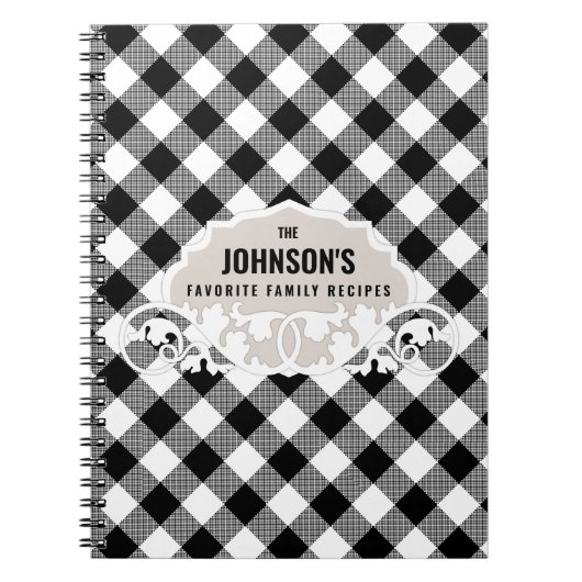 キッチン素朴ファミリーレシピクックブック ノートブック (正面)