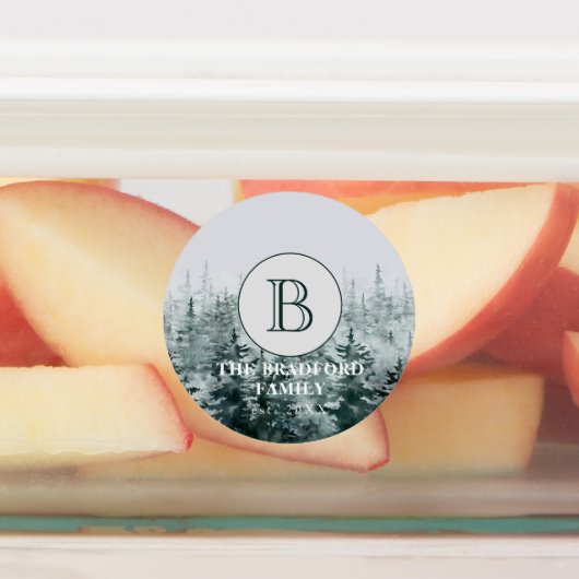 キッチン素朴フォレストモノグラム製品の防水 ラベル (貼付)