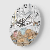 キッチン素朴フレッシュCookie心温まるメッセージ ラージ壁時計 (傾斜)