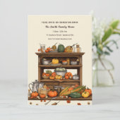 キッチン素朴感謝祭招待状 招待状 (スタンド正面)