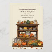 キッチン素朴感謝祭招待状 招待状 (正面/裏面)