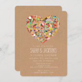 キッチン素朴/ティーブライダルシャワーパーティー 招待状 (正面/裏面)