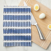 キッチン絵を描タオル「ブルーストローク」 キッチンタオル (四つ折り)