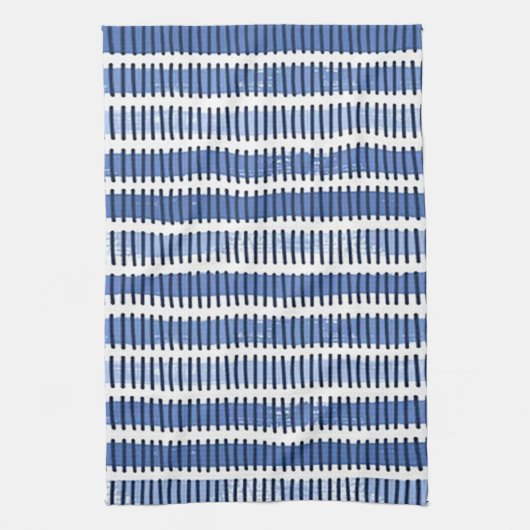 キッチン絵を描タオル「ブルーストローク」 キッチンタオル (縦)