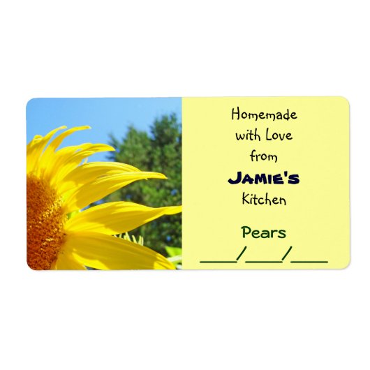 キッチン缶詰の瓶から愛で自家製 ラベル (正面)