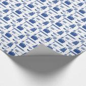 キッチン調理師レストランシェフパティシーブーカーブルー ラッピングペーパー (角)