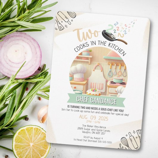 キッチン調理師2nd誕生日招待状 招待状