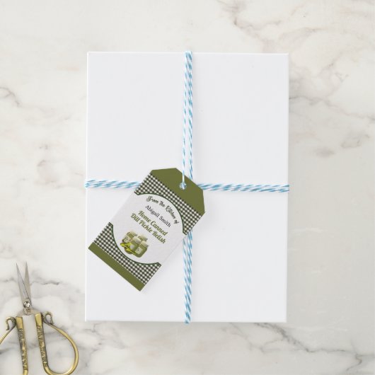 キッチン調理済み漬物と美味しいギフトラベル ギフトタグ (より糸付き)