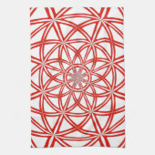 キッチン赤と白タオルと抽象デザイン キッチンタオル (縦)