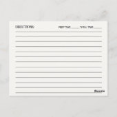 キッチン造幣器ブライダルシャワーレシピカード ポストカード (裏面)