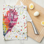 キッチン・ハート キッチン・ワード＆ターム ハート キッチンタオル (四つ折り)