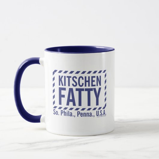 キッチン・ファティ ロゴ マグ デリブルー (左)