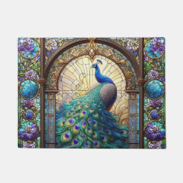 キッチン フロア マット ペコック ステンド グラス