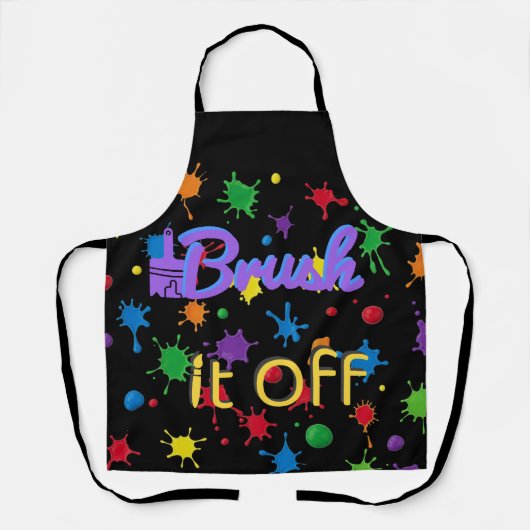 キッチン「ブラシで消す」スプラッシュカラフルク絵を描ラフト エプロン (正面)
