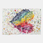 キッチン ワード＆用語 ハート キッチン タオル (横)