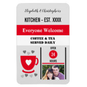 キッチン 今年 コーヒー 紅茶 赤い 写真 マグネット (縦)