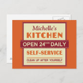 キッチン – 名前をカスタムする – はがき (正面/裏面)