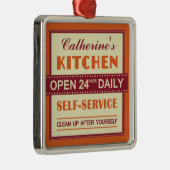 キッチン – 名前をカスタムする-オーナメント メタルオーナメント (右)