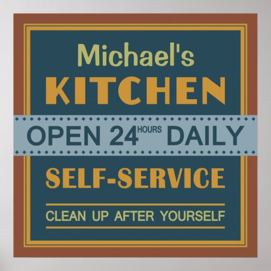 キッチン – 名前をカスタムする – ポスター (正面)