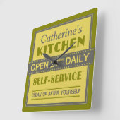 キッチン – 名前をカスタムする – 壁時計 (傾斜)