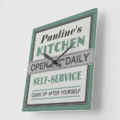 キッチン – 名前をカスタムする – 壁時計 (傾斜)