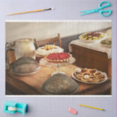 キッチン-食べ物-デザートコース 薄葉紙 (クラフト)