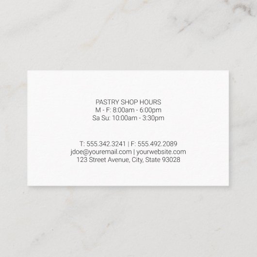 キッチン | Pastry Chef |木材 |器具 名刺 (裏面)