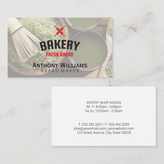 キッチン | Pastry Chef |木材 |器具 名刺 (正面/裏面)