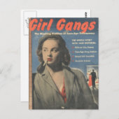 キッチヴィンテージパルプガール集団喫煙ピンアップ ポストカード (正面/裏面)