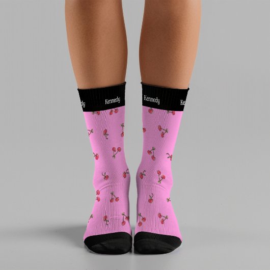 キッチーさくらんぼかわいいおもしろい夏モダン名 ソックス