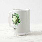 キッチーモダングラニーガーデンクロチェットキャベツ名 コーヒーマグカップ (正面左)