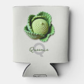 キッチーモダングラニーガーデンクロチェットキャベツ名 缶クーラー (正面)