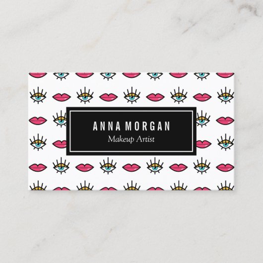 キッチー・アイズ&リップス・メイクアップ・アーティスト 名刺 (正面)