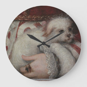 キッチ絵画ンまたはスタジオの犬の壁掛け時計 ラージ壁時計
