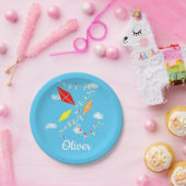 キッツインスカイブルーボーイハッピーバースデーパーティー  ペーパープレート (パーティー)