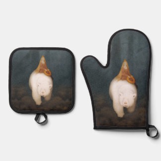 キッテルセンホワイトベアーキングヴァレモン 鍋つかみ&鍋敷きセット