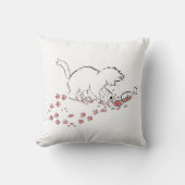 キッテンとスピルトワインイラストレーション装飾用クッション クッション (正面)