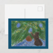 キッテンとホリデーツリー シーズンポストカード (正面/裏面)