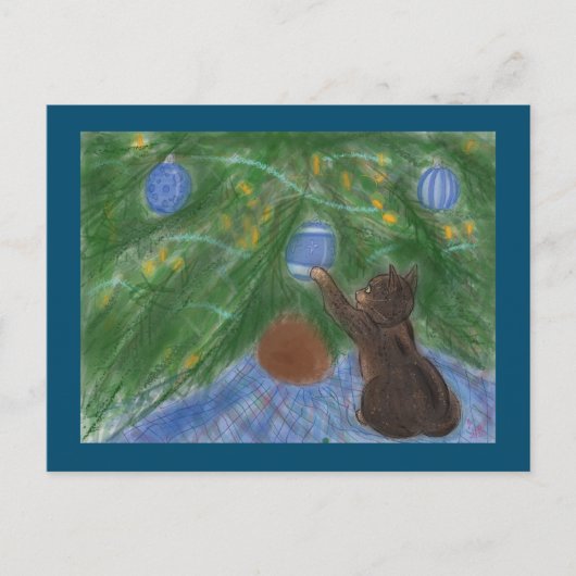 キッテンとホリデーツリー シーズンポストカード (正面)