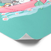 キッテンアンブレラフード付きスウェットシャツ ポスター (角)