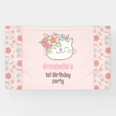 キッテンキティ猫ピンクガール1歳 横断幕 (横)