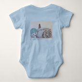 キッテンキャットキュート第1誕生日パステルスケッチアート ベビーボディスーツ (裏面)