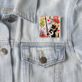 キッテンキャットパリフランススクエアボタン 缶バッジ (インサイチュ)