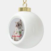 キッテンキャットフォトタイポグラフィかわいいシック セラミックボールオーナメント (右)