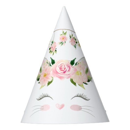 キッテンキャットフラワーズ誕生日 パーティーハット (正面)