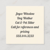 キッテンキャットペットシッター広場ビジネスカード スクエア名刺 (裏面)