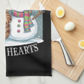 キッテンキャット&雪だるまフレンズ共有コーヒー冬 キッチンタオル (四つ折り)