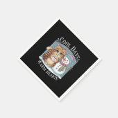 キッテンキャット&雪だるまフレンズ共有コーヒー冬 スタンダードカクテルナプキン (角)