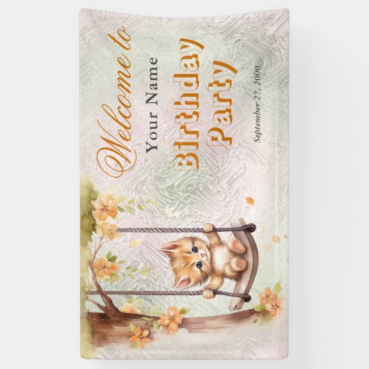 キッテンスイング誕生日へようこそ 横断幕 (縦)