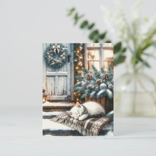 キッテンスリープフェスティバルフロントポーチクリスマス シーズンポストカード (スタンド正面)